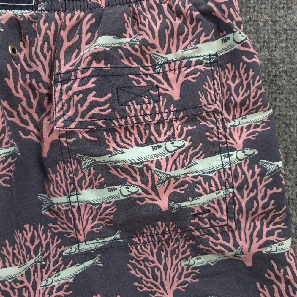 Vilebrequin Swim Trunks Mens L Multicolor Coral Fishes Print Beach Tropical